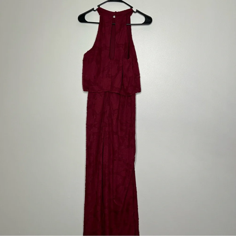 Lulu's Rich Red Halter Jumpsuit - Picture 3 of 10